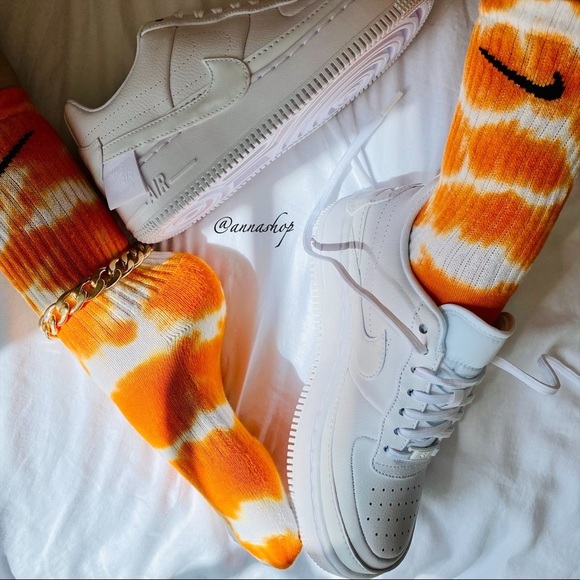Nike Accessories - New Nike custom tangerine 🍊 Tie Dye Socks